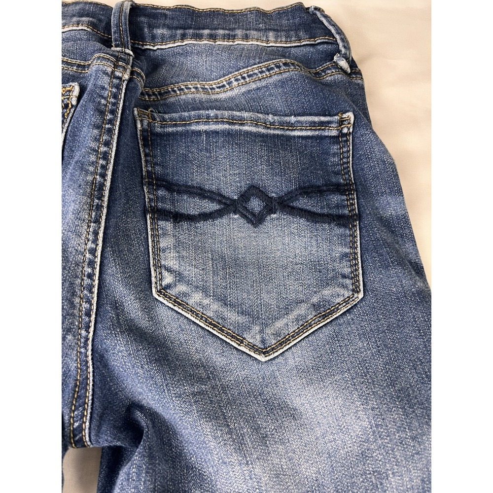 Mudd FLX Stretch Distressed Skinny Denim Jeans Blue Medium Wash Juniors‎ 3 25x30